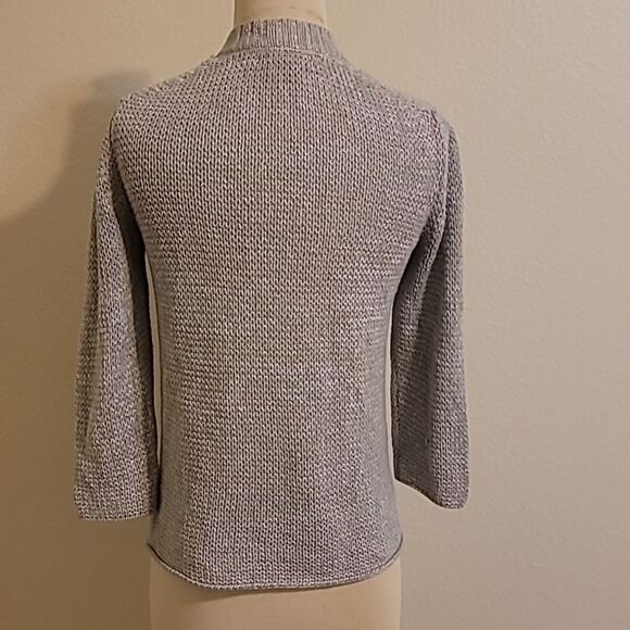 ⭐️EDDIE BAUER Linen Blend Crocheted Cardigan small - Picture 4 of 9